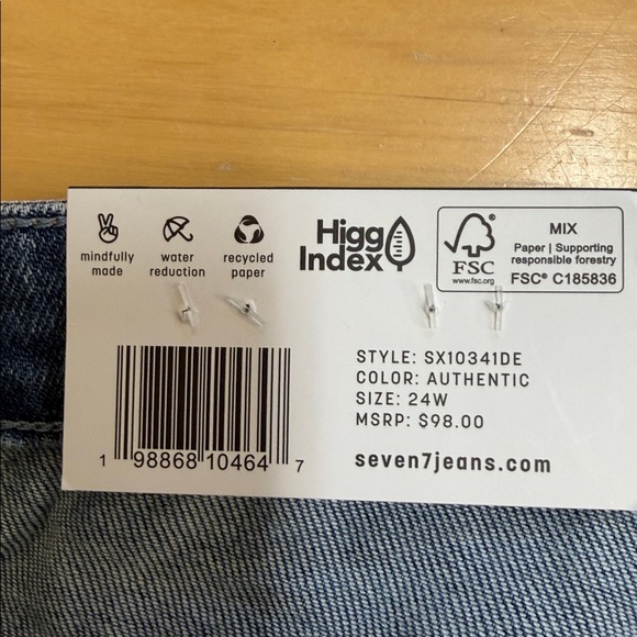 NWT Size 24W, Seven7 Loose Straight Jean - Picture 9 of 11